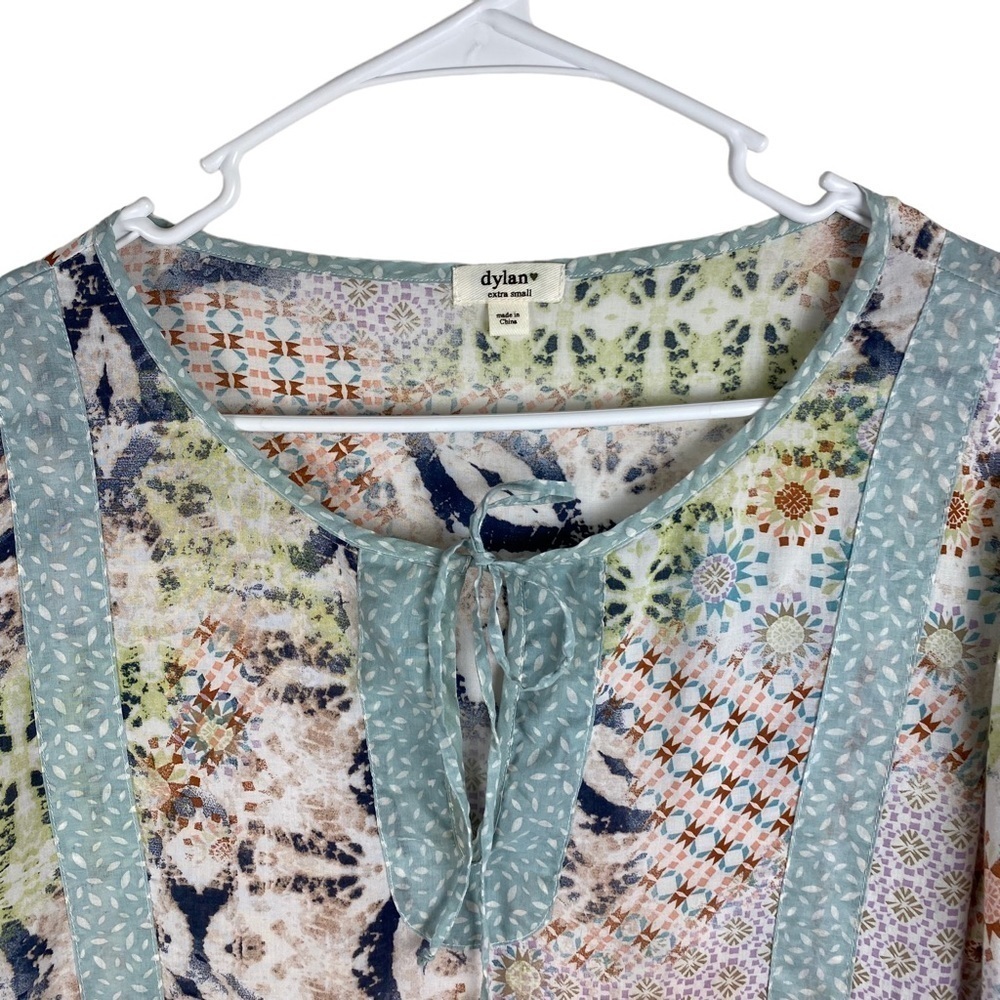 Dylan Blouse Top Boho Patchwork Print Pullover Wo… - image 3